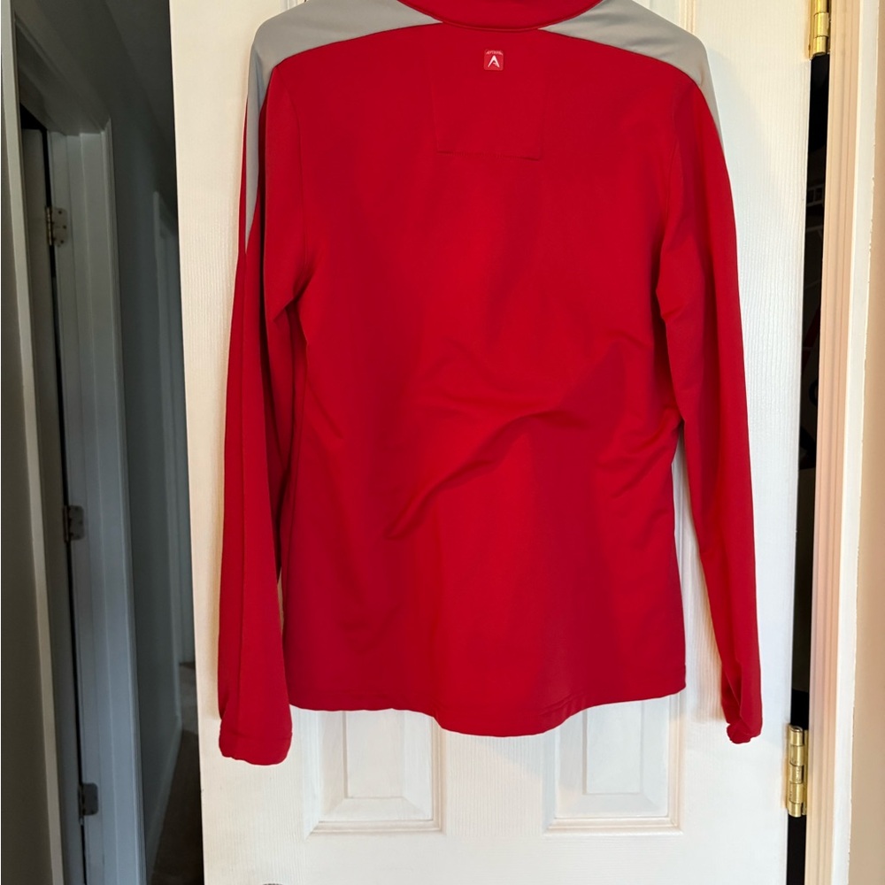 Antigua Red Zip Up Top Vibrant Fleece‎ - Picture 4 of 5